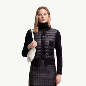 MONCLER PADDED WOOL ZIP CARDIGAN MEDIUM